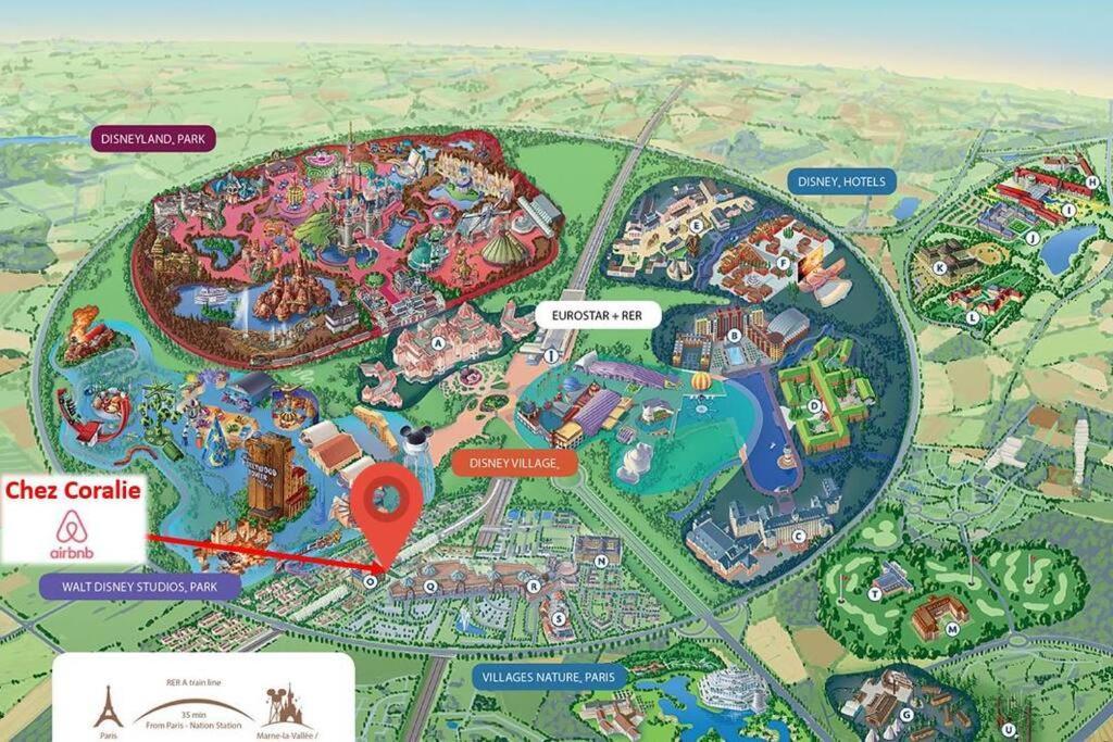 סאריס Disneyland Paris 70M² Face Parc, Place Ariane מראה חיצוני תמונה